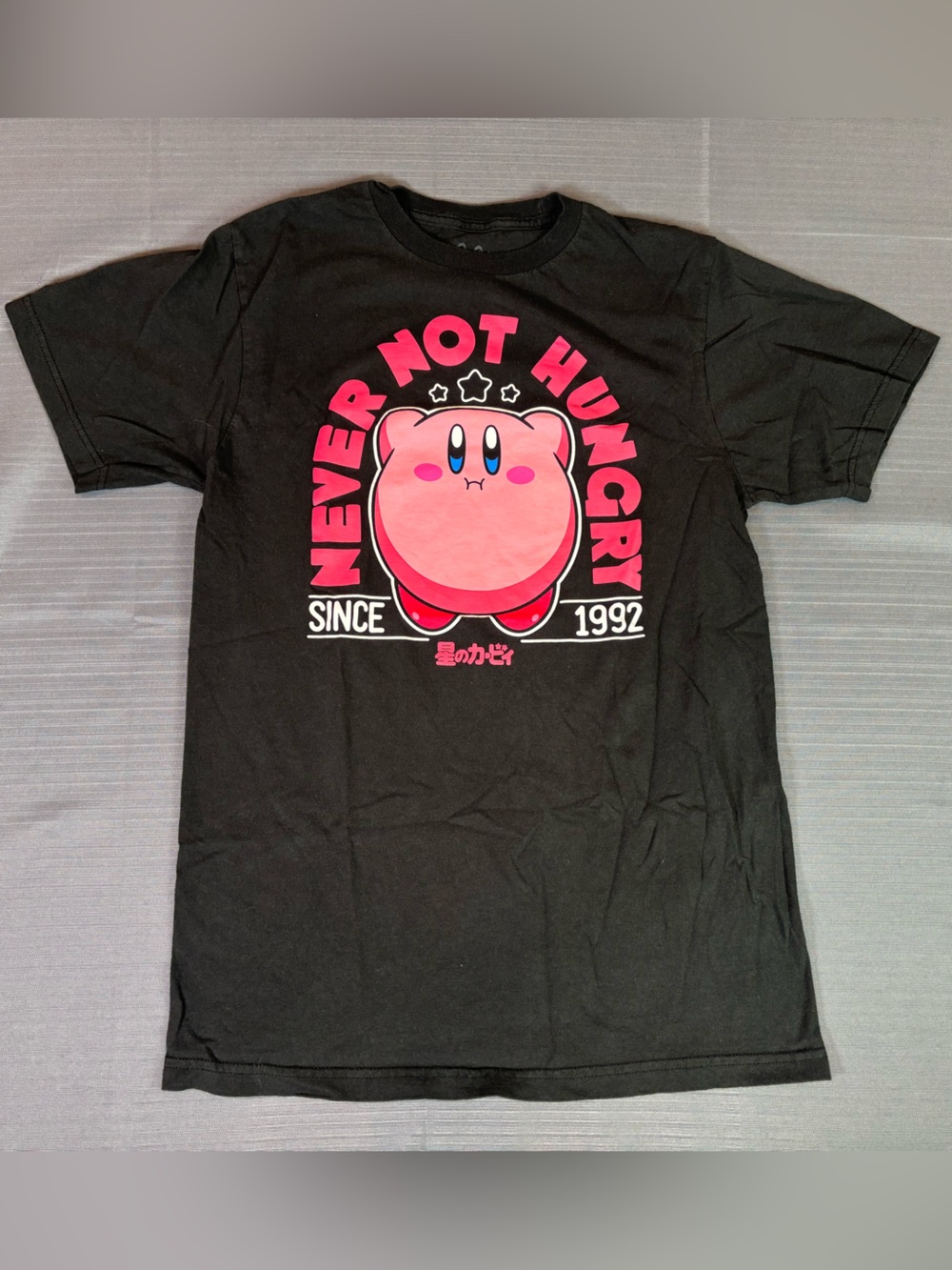 Nintendo Kirby Never Not Hungry Graphic T-Shirt Size M Black